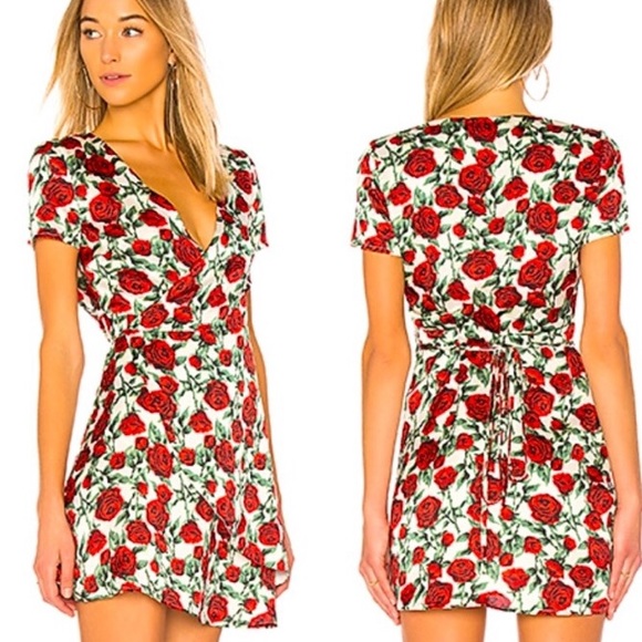 WYLDR red rose wrap dress - Picture 1 of 6